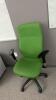 6 green adjustable office chairs - 7