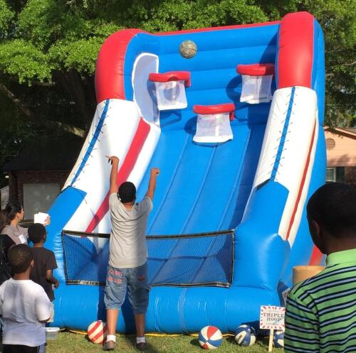 Triple hoop basketball