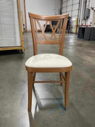 (170) Regency Wood Stack Chair with Removable Seat Pad Color: Pecan