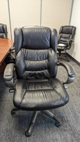 (5) Black Leather Conference Chair (EC2)