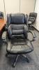 (5) Black Leather Conference Chair (EC2)