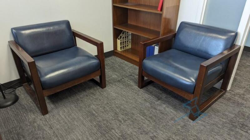 (2) Wood and vinyl chairs (MM3)