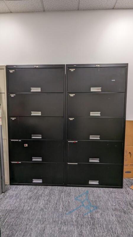 (2) Tall black metal file cabinets (RR1)