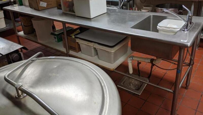 Stainless steel table w/ sink