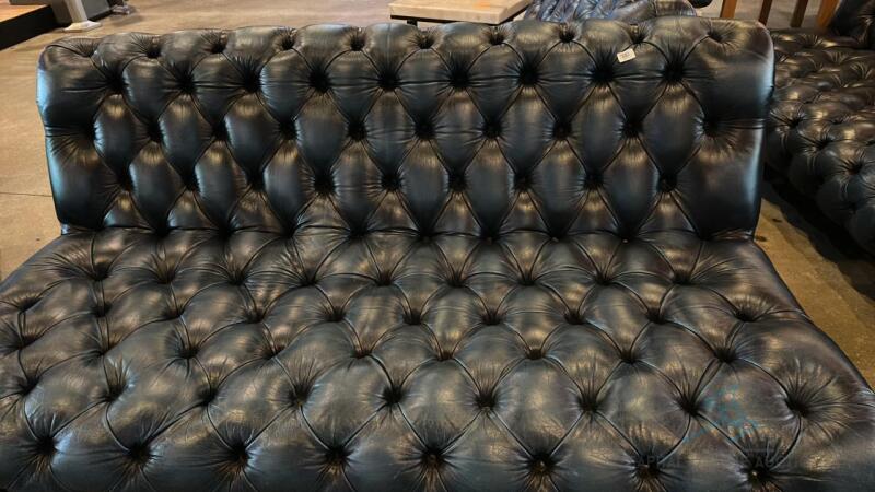 Faux Leather Couch and Ottoman