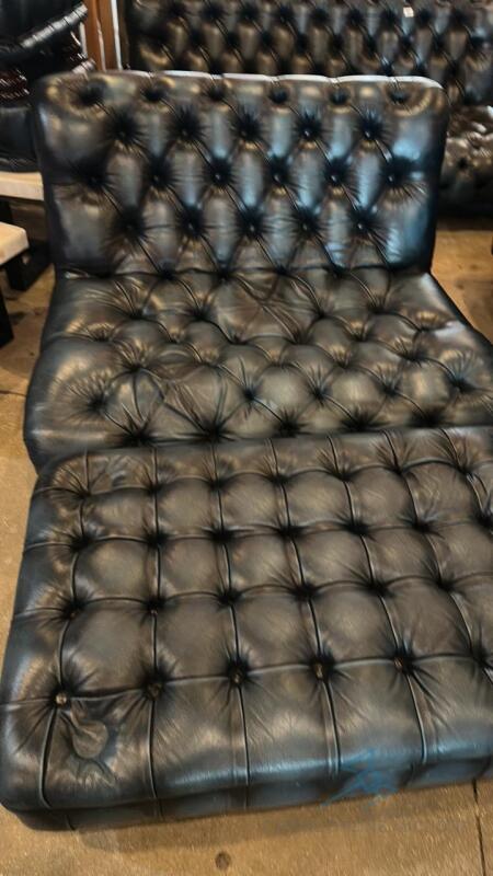 Faux Leather Loveseat and Ottoman