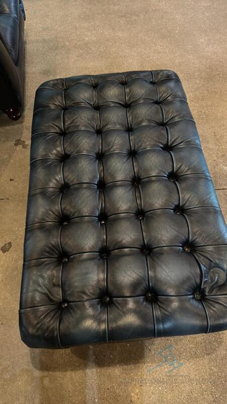 Ottoman Faux leather black