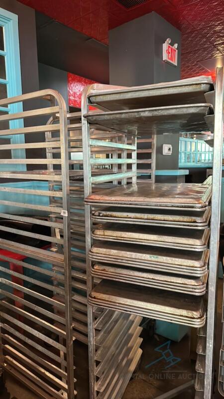 Lot of 3 Speed Racks with sheet pans