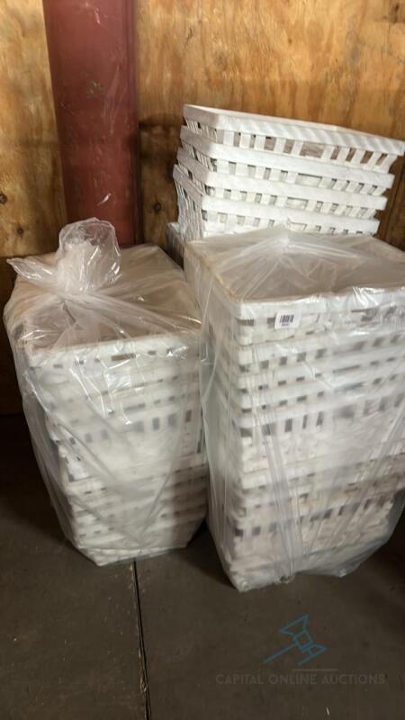 Lot of 57 white baskets