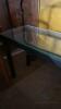 Entry way glass table with black steel legs - 2