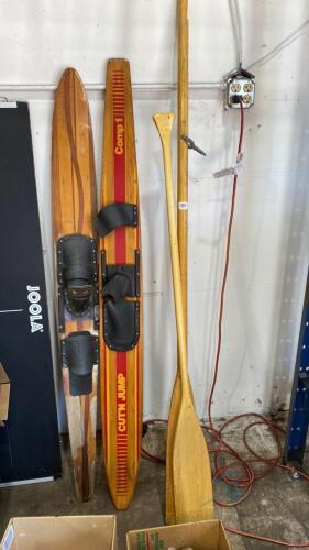 Lot of Decorative Skis and Oars