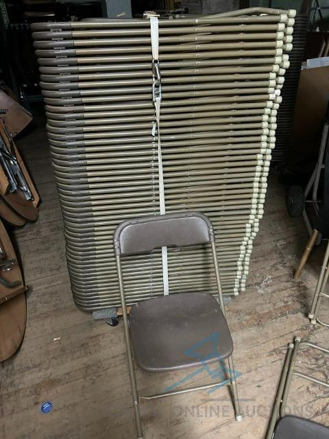 (100) BROWN FOLDING CHAIRS