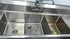 3 compartment sink with left and right drain board, over sprayer - 3