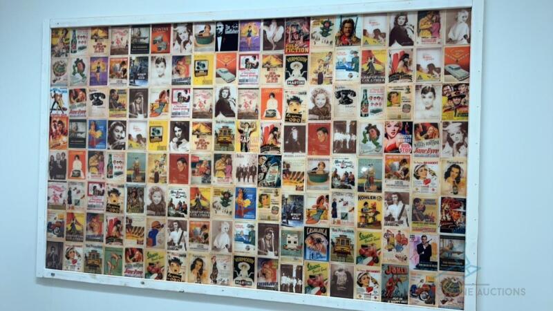 Pop culture artwork screwed to wall