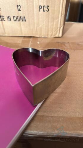 (12) Ateco Heart Shaped Cookie Cutters