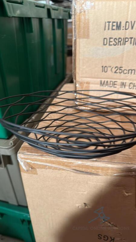 (24) Iron Round Basket Black