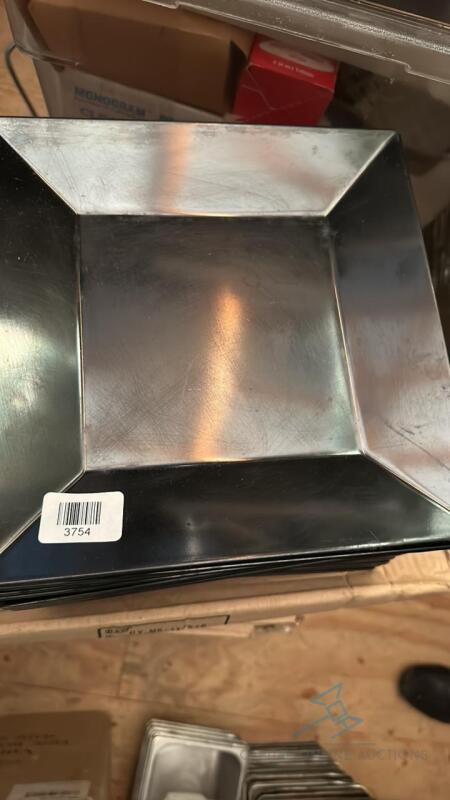 (19) 10 inch Square Black Melamine Plates