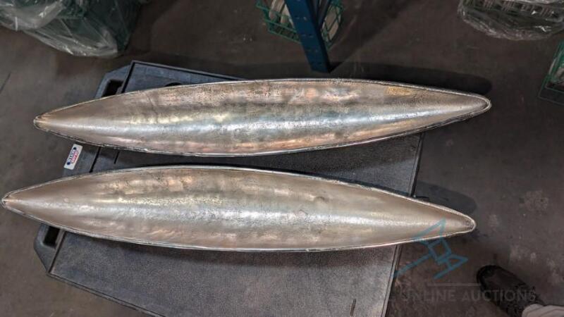 (2) Aluminum, Canoe Buffet serving pieces