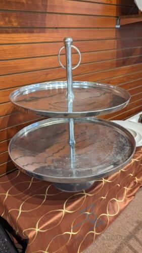 (2) Aluminum, Large 2 Tier Stand