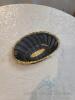 (15) Basket, Small Wicker Black & Gold Oval - 2