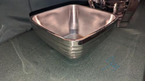 (4) Bowl, 9.5in Square double walled stainless