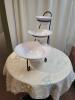 Buffet stand, 3 tier Round Stand w bowls (Large)