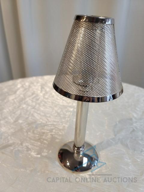 (28) Candle Lamp, Silver w/ Shade