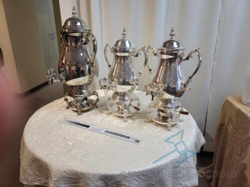 (3) Coffee, Silver Urns