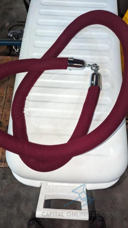 (11) Stanchion, Burgundy Ropes