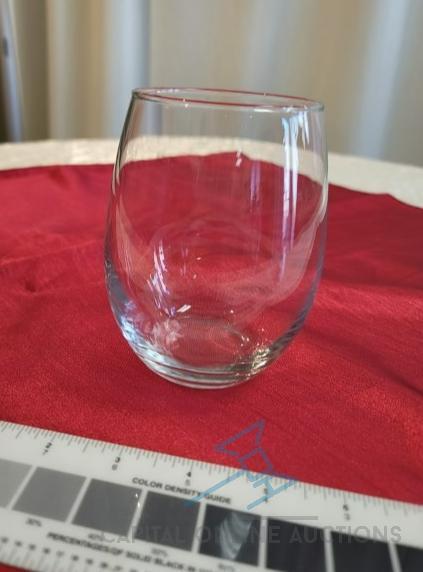 (80) Glass, Stemless Wine 21oz