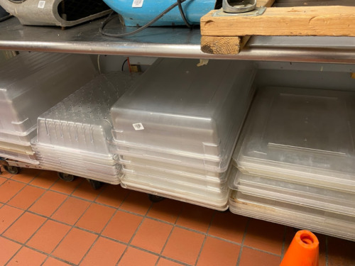 LOT of 32 Full Size Clear Polycarbonate Food Pan - Assorted depths