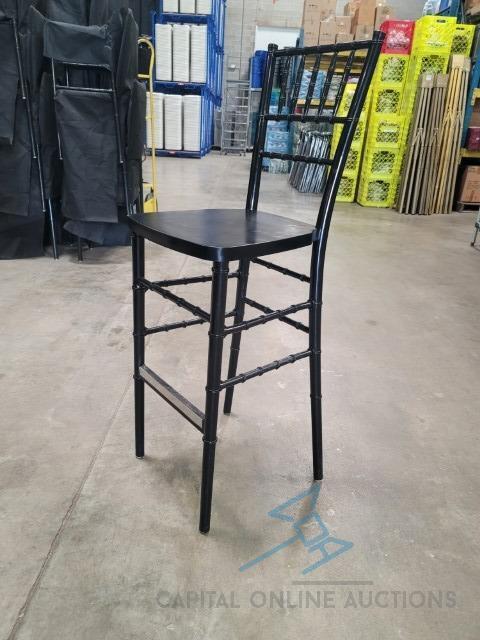 (27) Chair, Black Chiavari Bar Stool - Local Pick Up Only