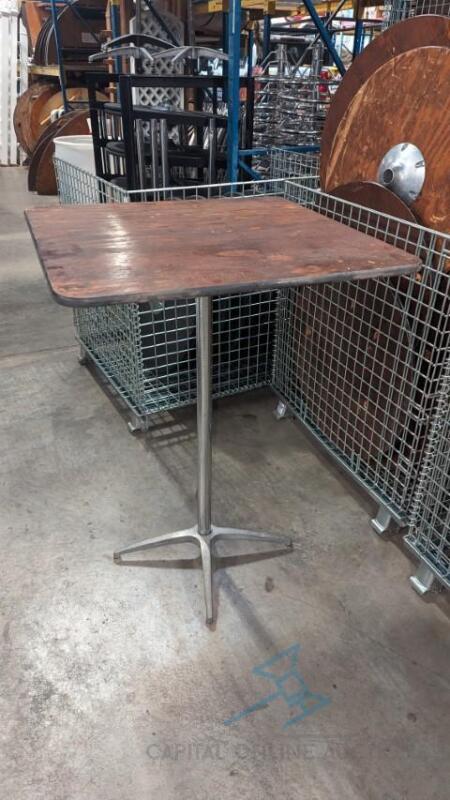 (10) Cocktail Table Top, Wood 30" Square - This is a top only listing. No post or base included