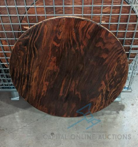 (10) Cocktail Table Top, Wood 30" Round - This is a top only listing. No post or base included