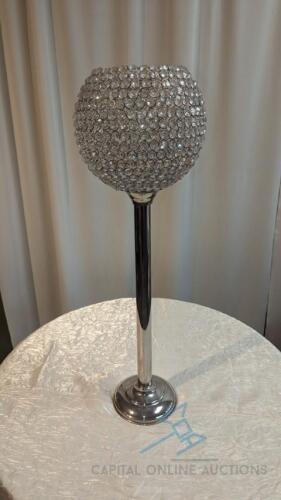 (12) Centerpiece, 32" Tall Crystal Beaded