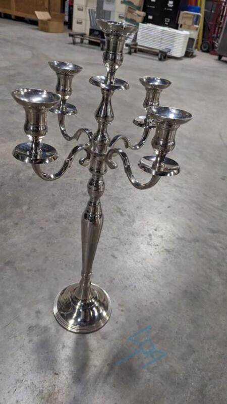 (7) Centerpiece, 36in tall 5 tier nickel