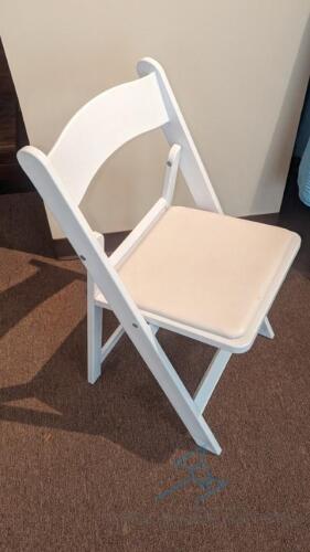 (75) Chair, White Resin Padded - B grade