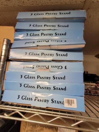 LOT OF 7 Glass Pastry Stands