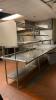 Lot of Clean and Dirty Stainless Steel Dishwashing Tables - 7