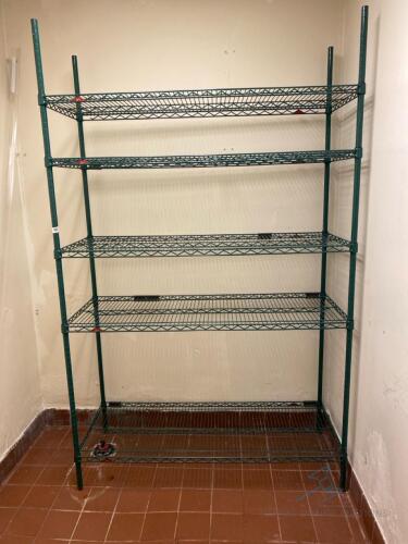 Green Wire Shelving Unit