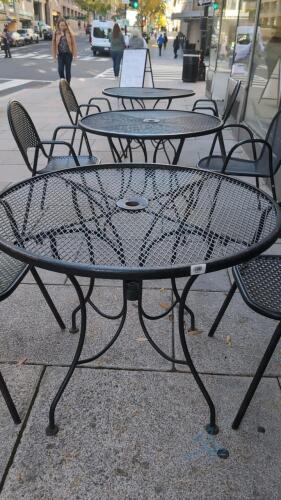 (5) 6ft Round Black Outdoor Tables