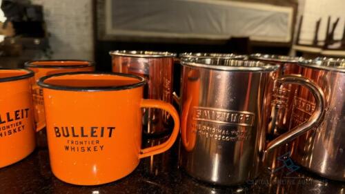 Lot of 12 Smirnoff Moscow Mule Mugs and 3 Bulleit Whiskey mugs