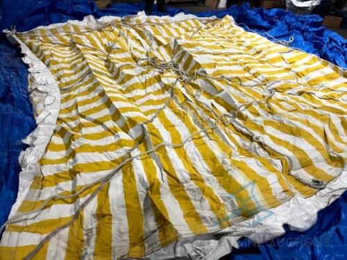 (2) 15x15 Yellow and White Pole Tent Canvas Tent Top