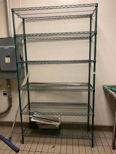 Green Wire Shelving Unit