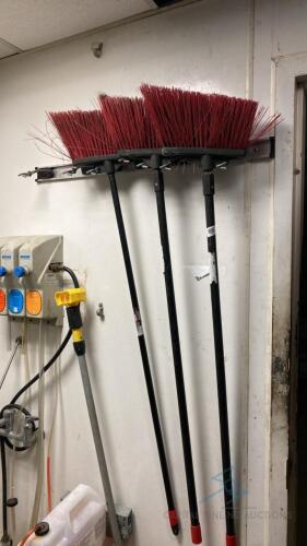 Broom Rack with Brooms