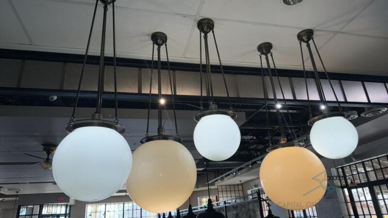 5 Globe light fixtures