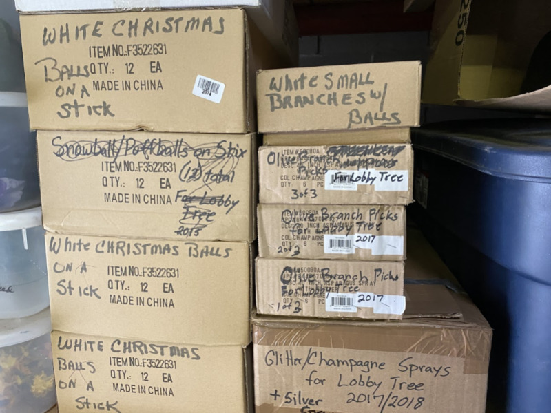 9 Boxes of Christmas Decorations