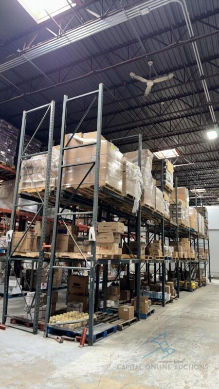 14 Bays of pallet racking, 7 bays connected back to back