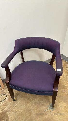 Purple chair on wheels