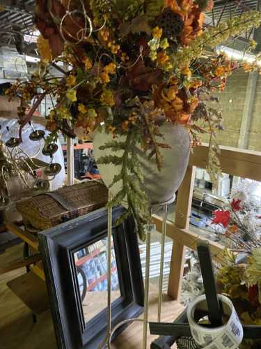 Vase with Fall Decorations